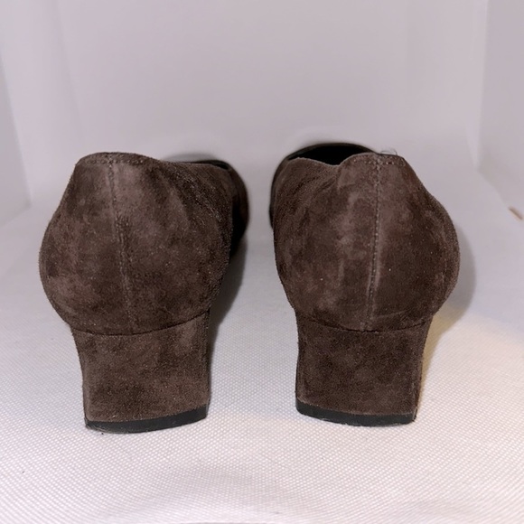 Van Eli Vero Cuoio Brown Suede Pumps with Patent Leather Vamp Size 8.5 - EUC - Picture 4 of 12